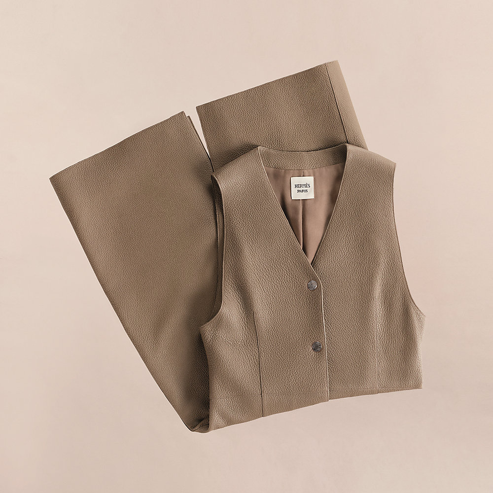 Gilet long - Gris | Hermès Suisse
