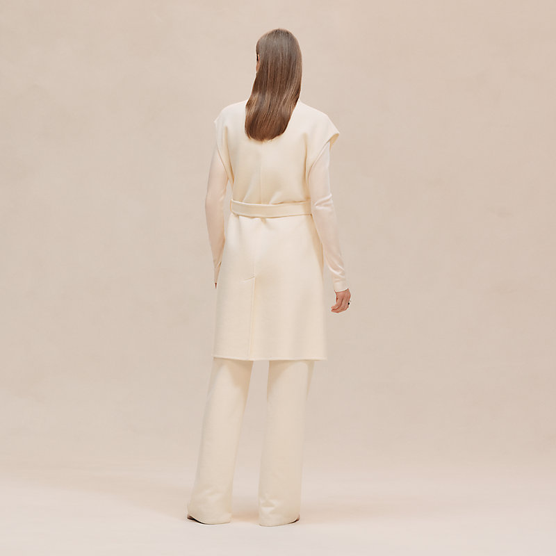 Gilet long ceinturé