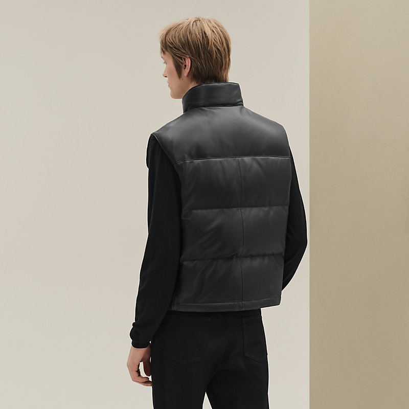 Gilet sans manches matelassé réversible - Bleu - 60 | Hermès Canada