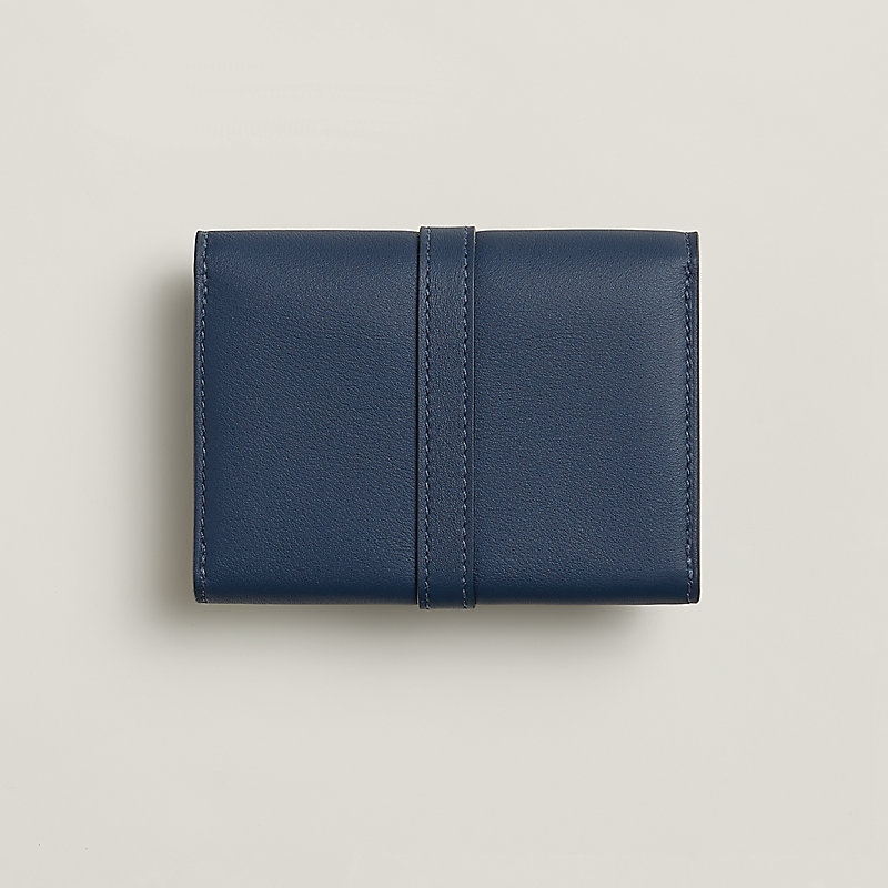 Glenan Compact wallet - Blue | Hermès Finland