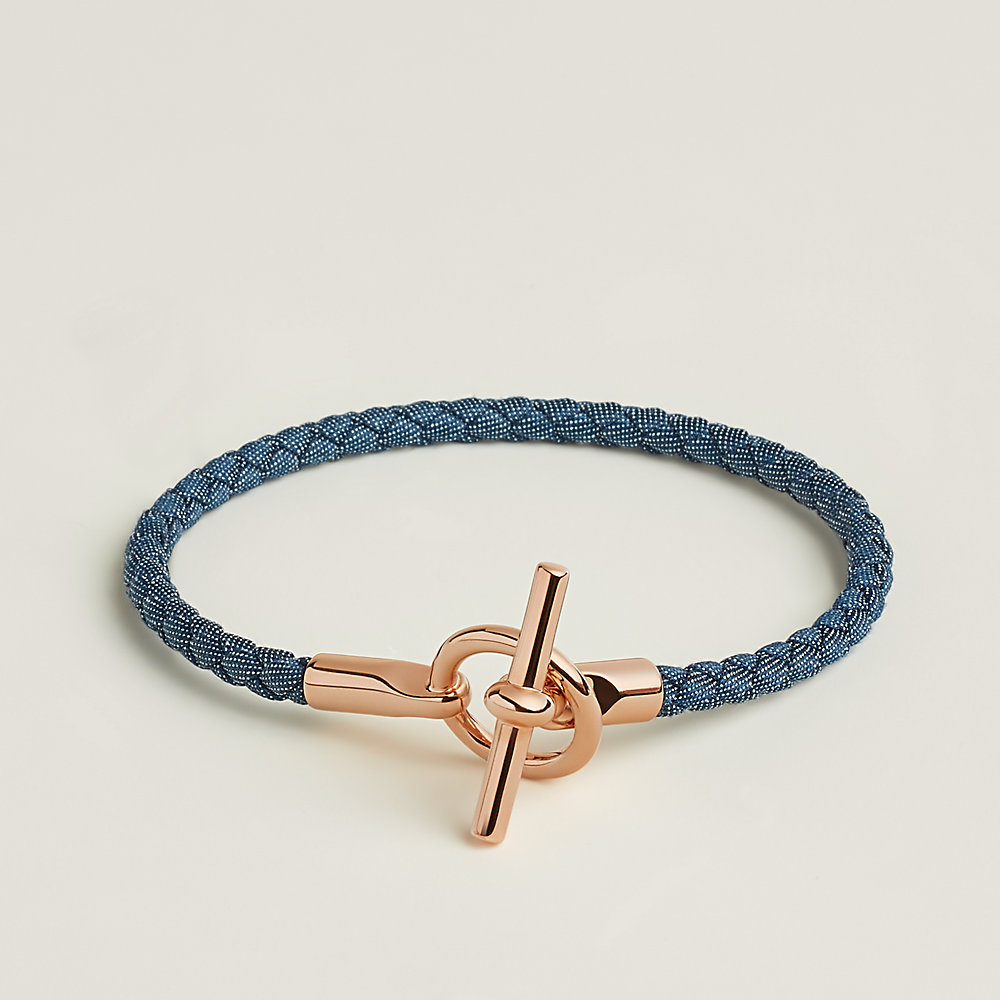 Denim and Sterling Silver Mens Leather Bracelet – Bourne Jewelry