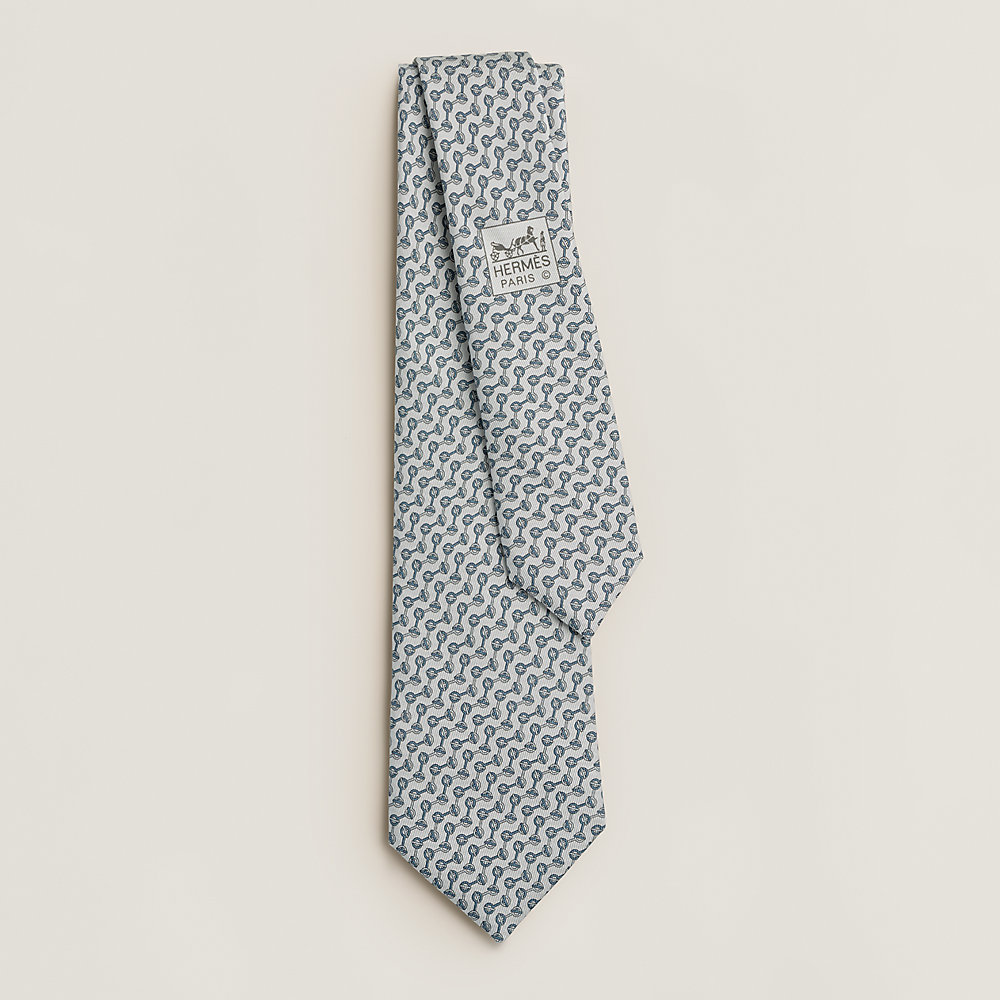 Glenan Zig Zag tie - Blue | Hermès USA display picture 2