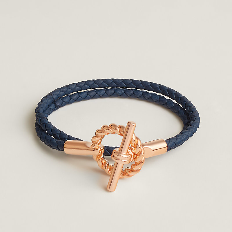 ル*ル様 French Rope 2Way Bracelet and Neckl Glenan Godronne Double Tour bracelet - Blue | Hermès USA