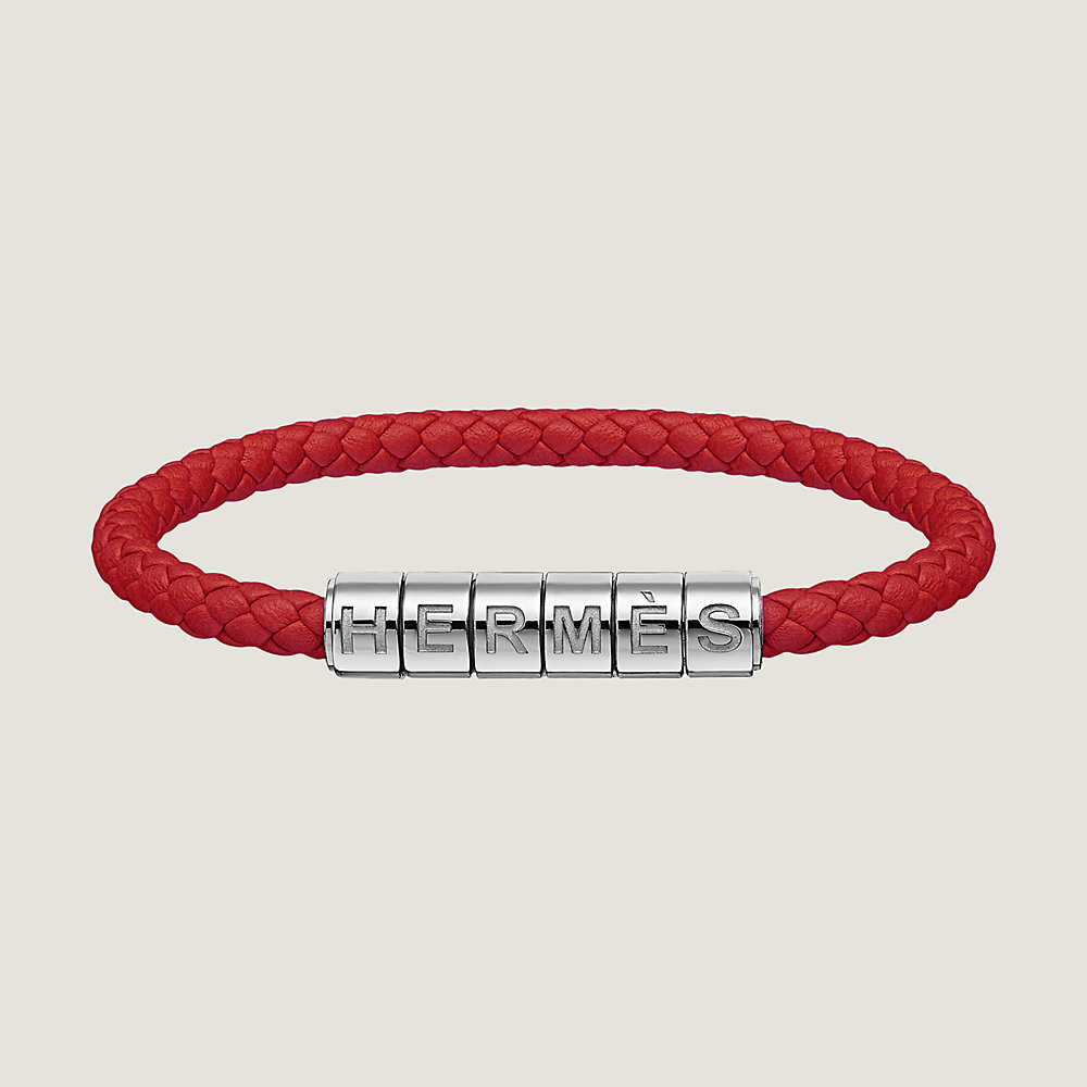 HERMES 【Goliath bracelet】メンズ ブレスレット HERMES Goliath Bracelet leather Stainless Steel Blue Used