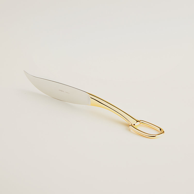 HERMES エルメス グラン アトラージュ デザートフォーク ゴールド Grand Attelage dessert fork | Hermès USA