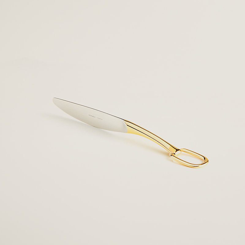 HERMES エルメス グラン アトラージュ デザートフォーク ゴールド Grand Attelage dinner fork | Hermès UK