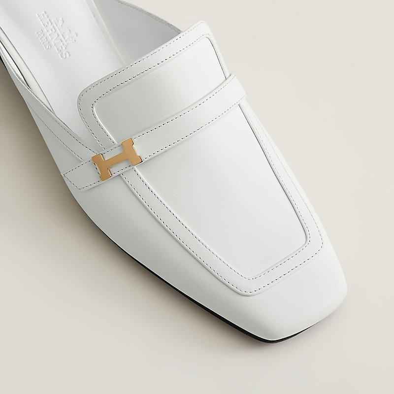Louis Vuitton White Leather Logo Bow Loafers Size 41 Louis Vuitton