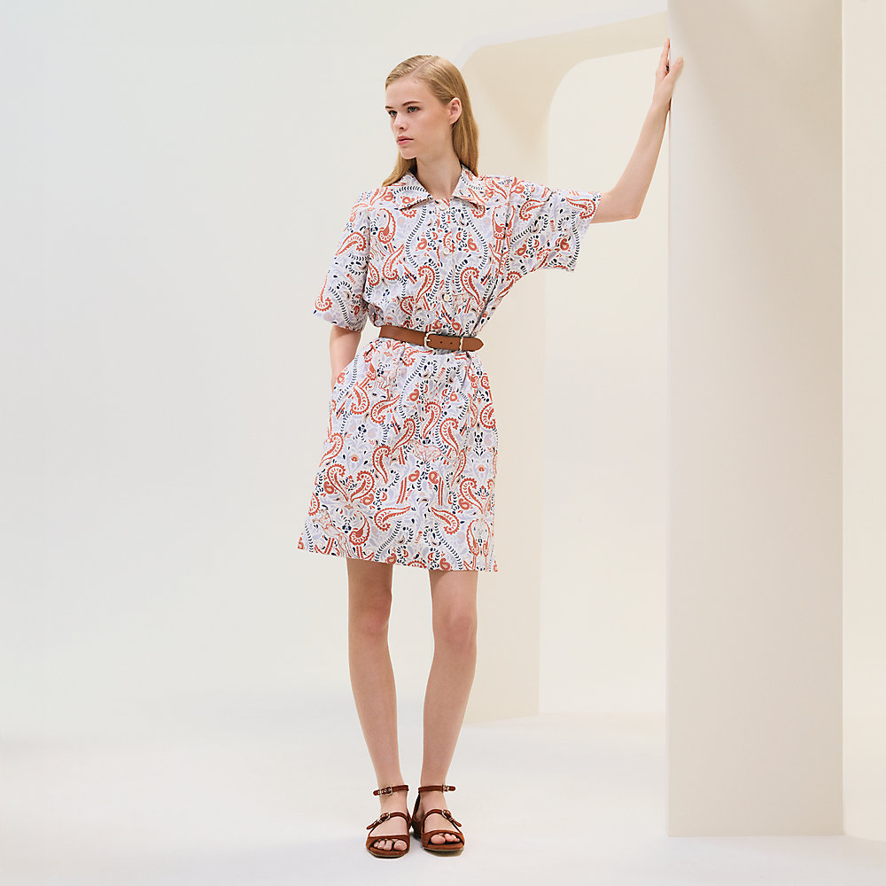 HERMES 「Guepards et Palmettes」プリントのビーチブラウス Guepards et Palmettes
