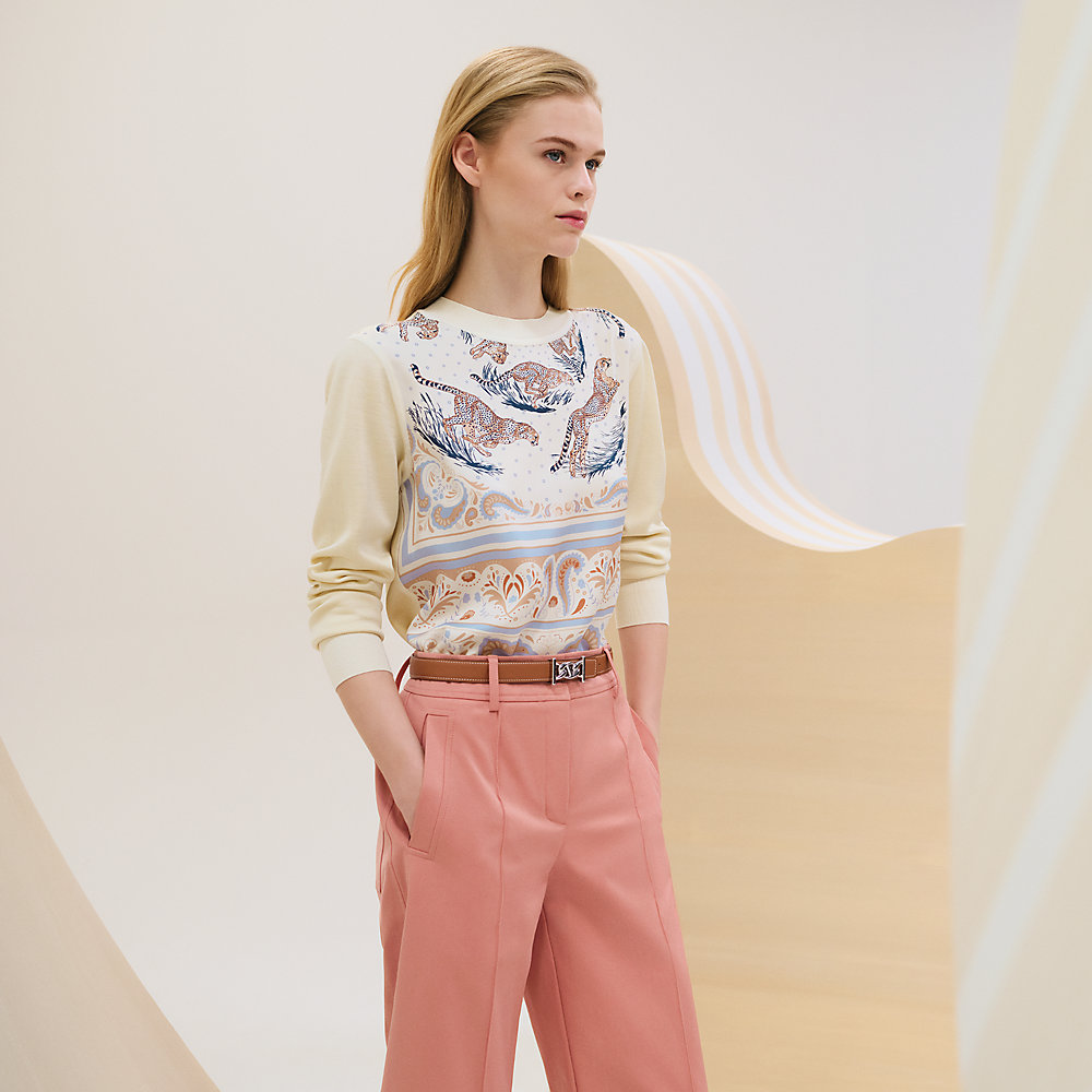 HERMES 「Guepards et Palmettes」プリント ブルゾン Guepards et Palmettes