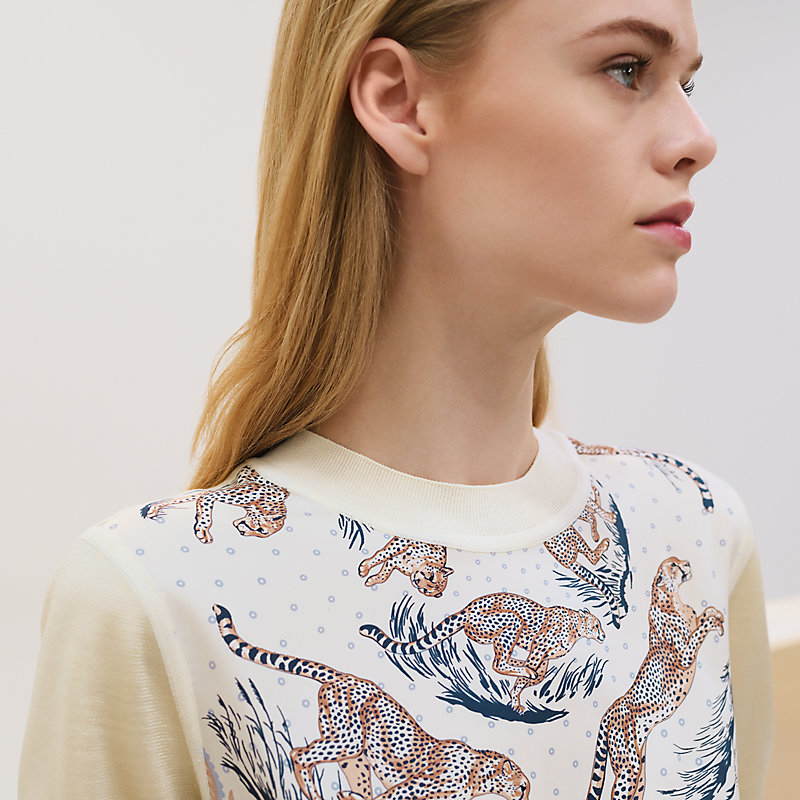 HERMES 「Guepards et Palmettes」プリントのビーチブラウス Guepards et Palmettes