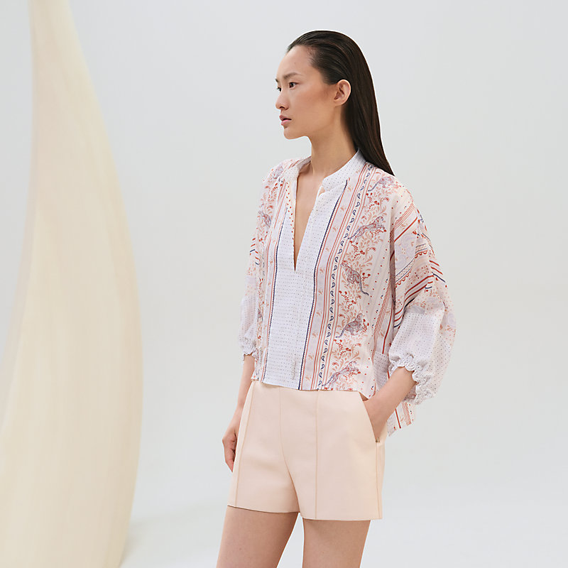 【HERMES】「Guepards et Palmettes」ビーチショーツ オシャレ♪【HERMES】Guepards et Palmettesビーチショーツ