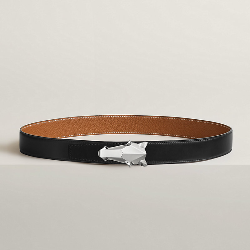 Gürtelschließe Destrier & Wendbarer Lederriemen 32 mm | Hermès  