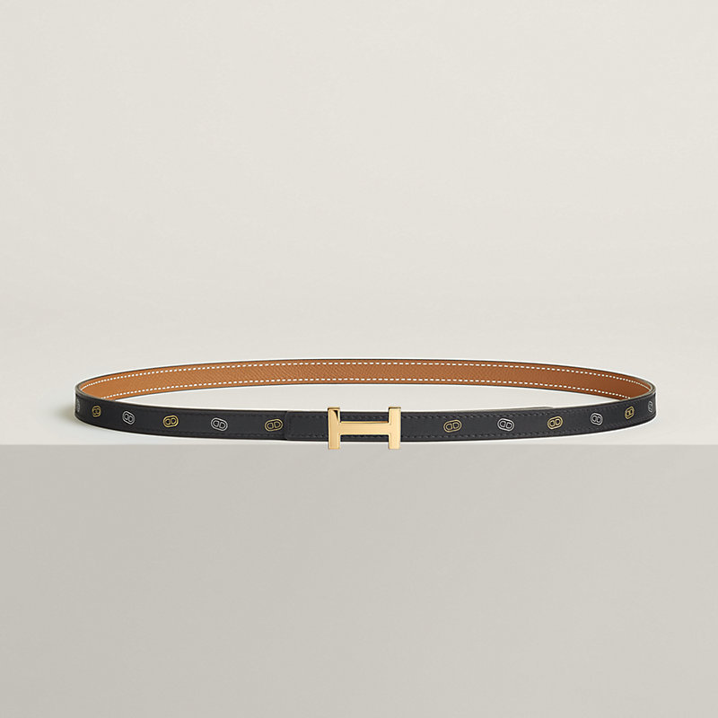 Gürtelschließe Focus & Wendbarer Lederriemen Hermès sur Mer 13 mm  