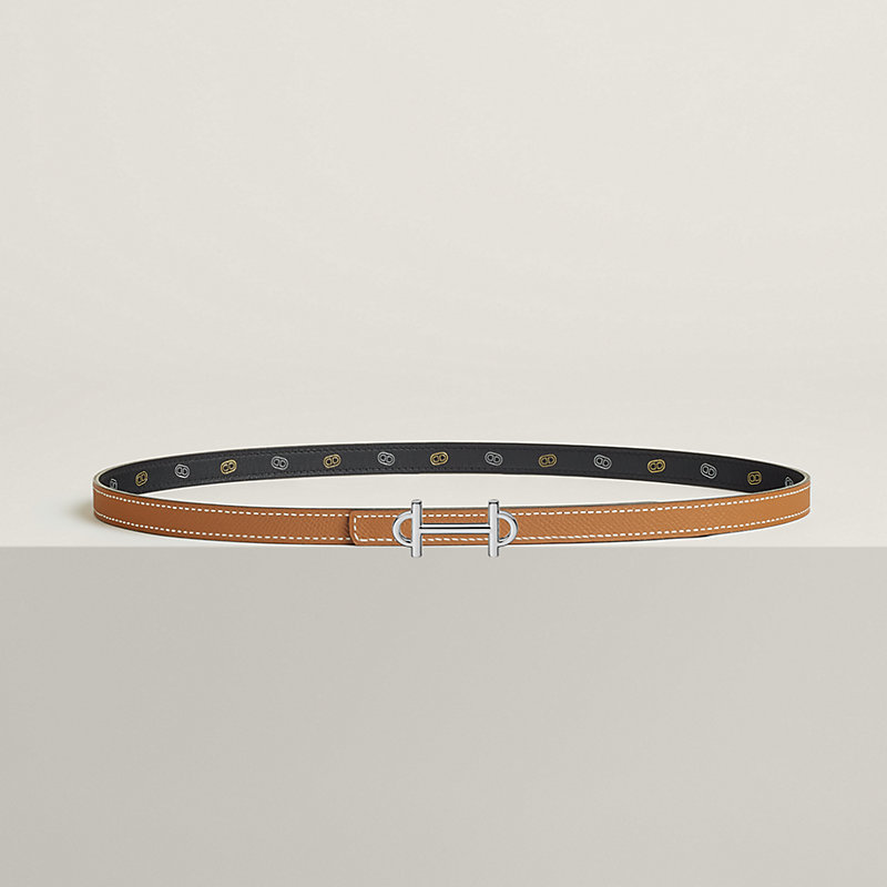 Gürtelschließe Gamma & Wendbarer Lederriemen Hermès sur Mer 13 mm 
