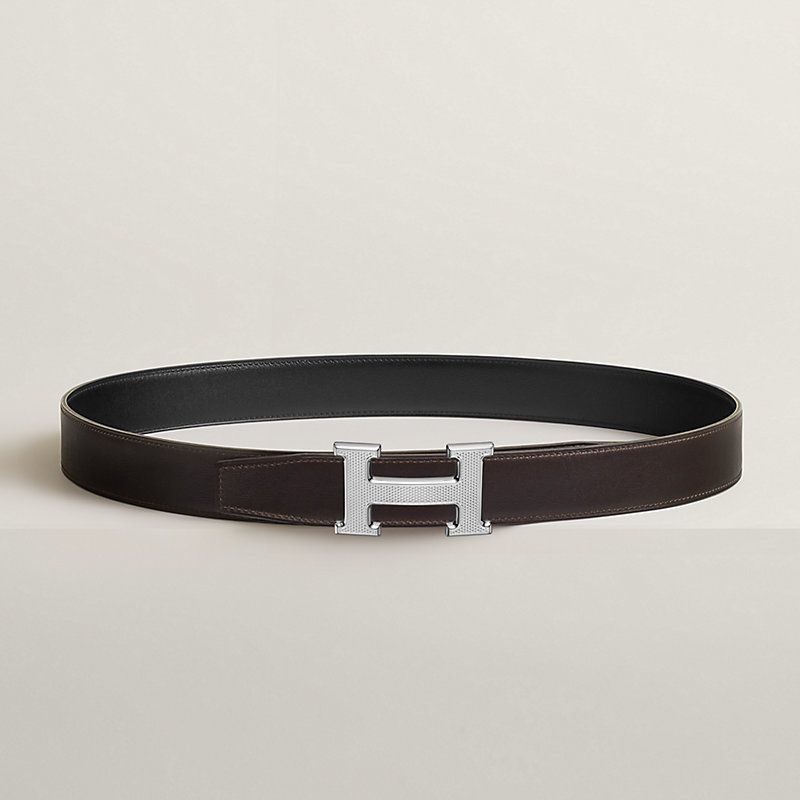 Gürtelschließe H Guillochée & Wendbarer Gürtelriemen 32 mm