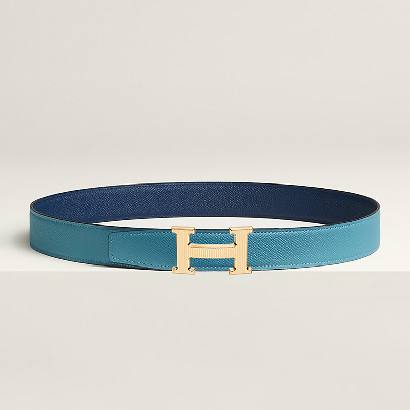 Gürtelschließe H Striée & Wendbarer Lederriemen 32 mm