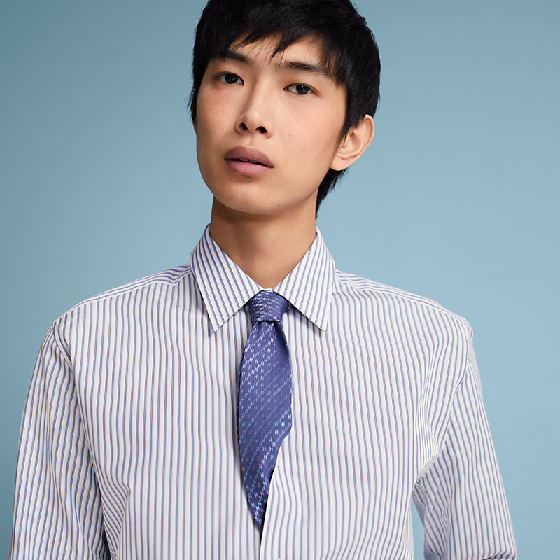 エルメス ネクタイ H織りタイ バイカラー 7 cm 《ファソネ・ニューH》- 