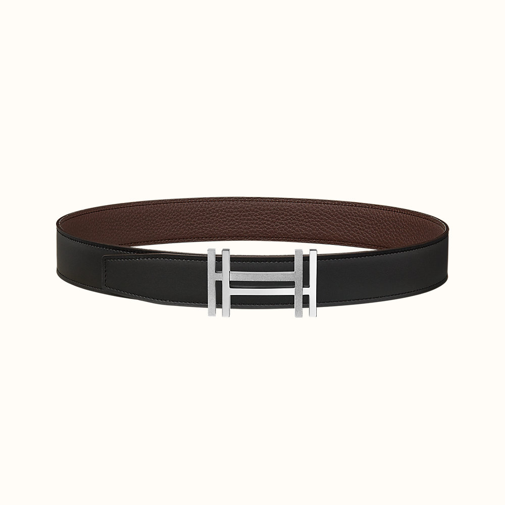 H au Carre belt buckle & Reversible leather strap 32 mm | Hermès UK