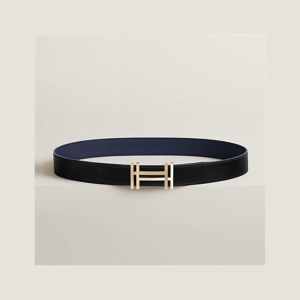 H au Carre belt buckle & Reversible leather strap 32 mm | Hermès UK