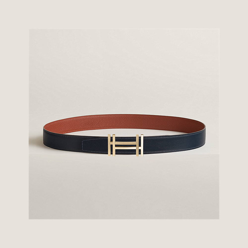 H au Carre belt buckle & Reversible leather strap 32 mm | Hermès UK