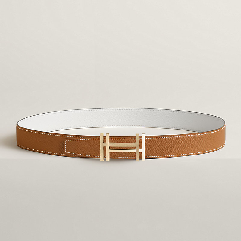 H au Carre belt buckle & Leather strap 32 mm