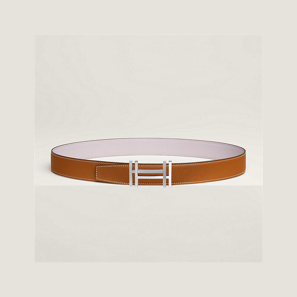 H au Carre belt buckle & Reversible leather strap 32 mm | Hermès UK