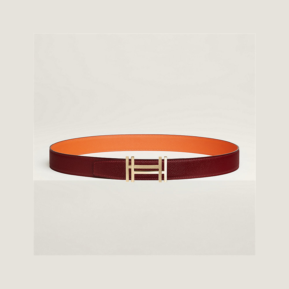 H au Carre belt buckle & Reversible leather strap 32 mm | Hermès UK