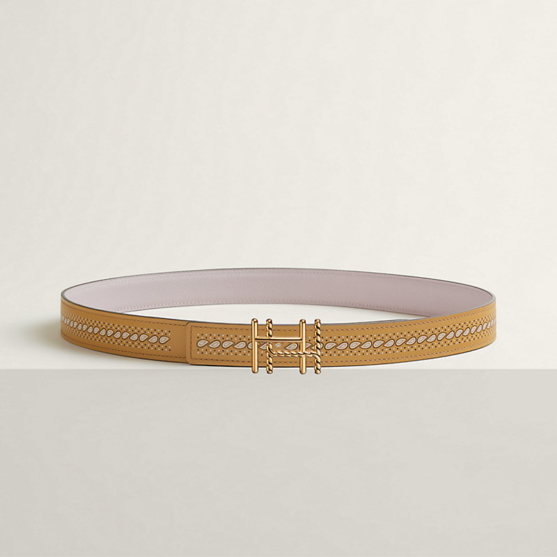 H au Carre Twist belt buckle & Bandana leather strap 24 mm