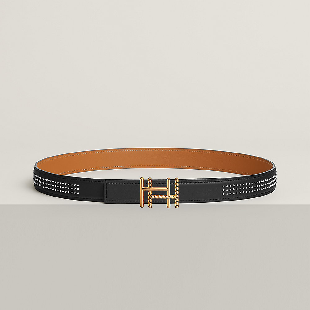 HERMES ストラップ レザーベルト H au Carre Twist belt buckle & Leather strap 24 mm | Hermès Finland