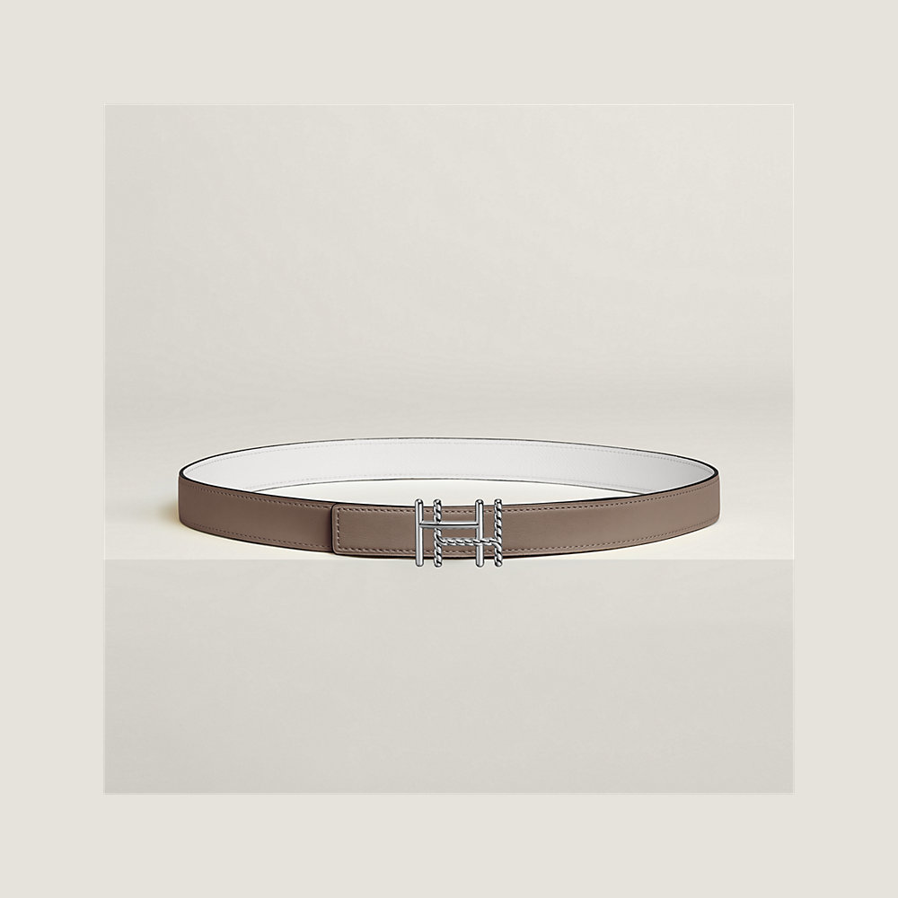 H au Carre Twist belt buckle & Reversible leather strap 24 mm | Hermès ...