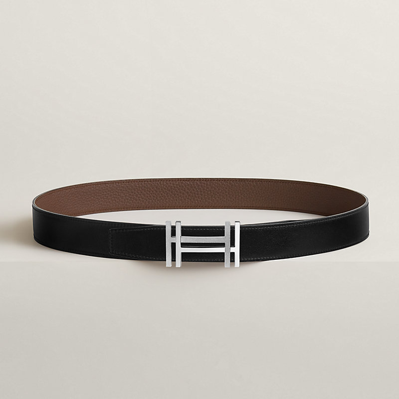 H au Carre 벨트 버클 & 리버서블 가죽 스트랩 32mm