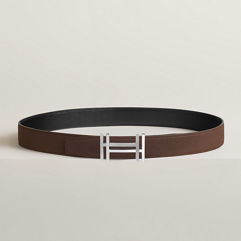 H au Carre 벨트 버클 & 리버서블 가죽 스트랩 32mm
