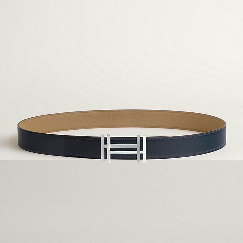H au Carre 벨트 버클 & 리버서블 가죽 스트랩 32mm