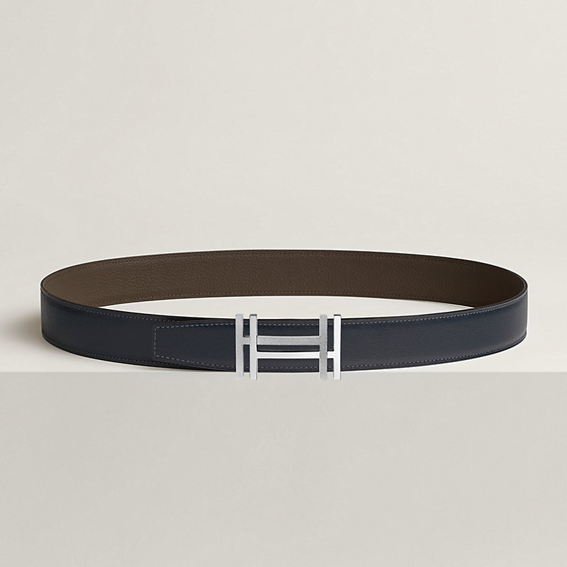 H au Carre 벨트 버클 & 리버서블 가죽 스트랩 32mm