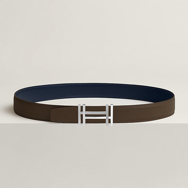 H au Carre 벨트 버클 & 리버서블 가죽 스트랩 32mm