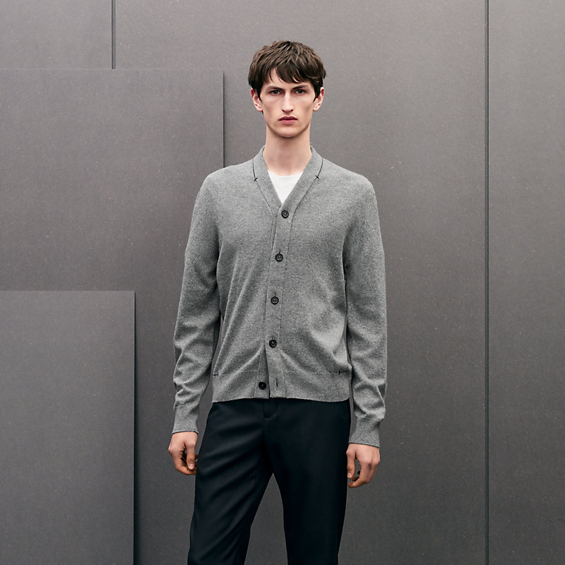 "H Bartack" buttoned cashmere cardigan