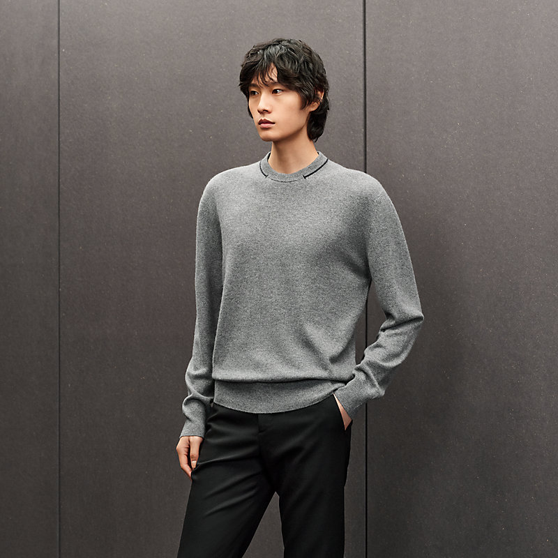 "H Bartack" crewneck cashmere sweater