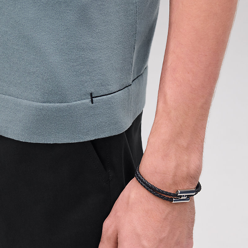 新作 *HERMES* Pull col rond＜ H bartack ＞ニットTシャツ 半袖 h-puzzle-t-shirt-with-leather-