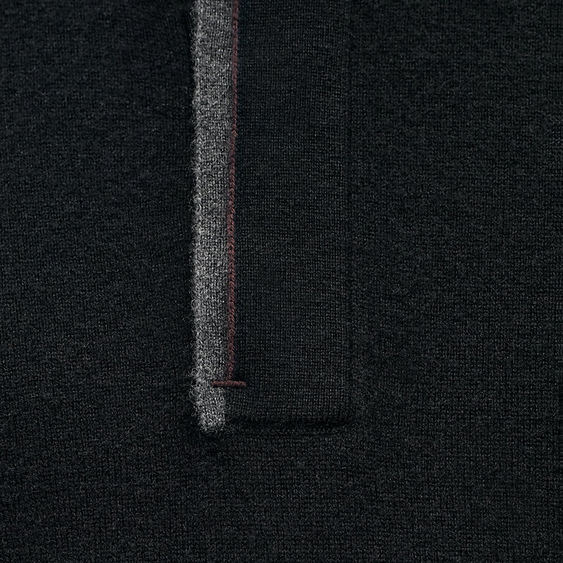 "H Bartack" mock neck collar cashmere sweater, View: , view 3 of 5