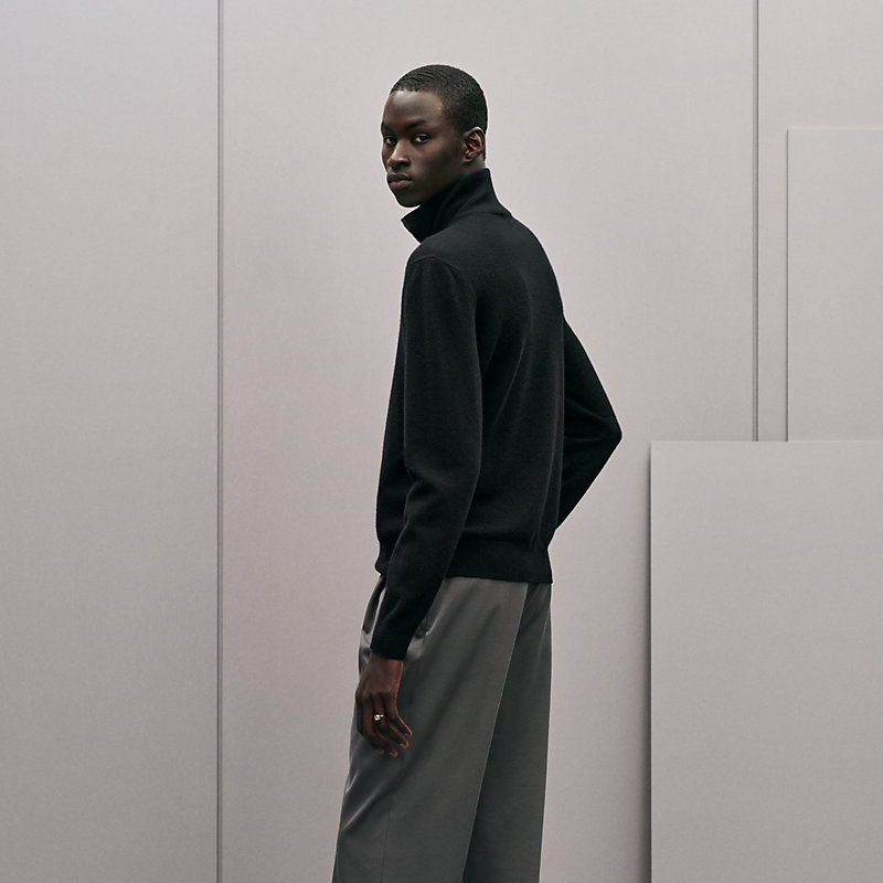 "H Bartack" mock neck collar cashmere sweater, View: , view 5 of 5