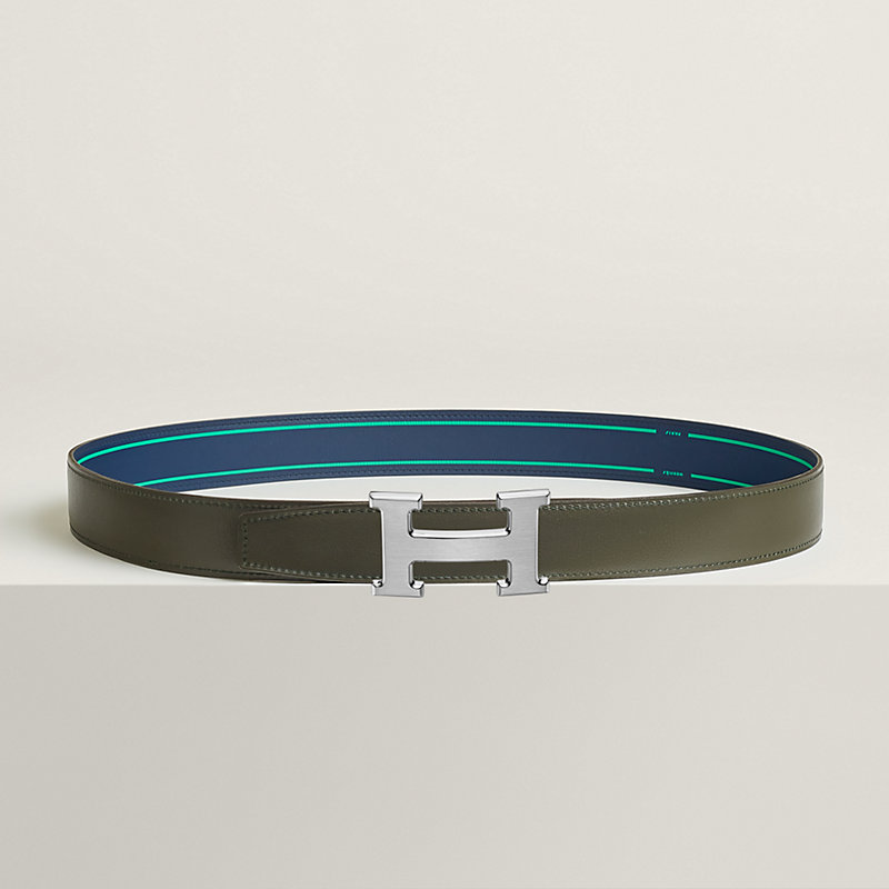 H belt buckle & Contrast reversible leather strap 32 mm | Hermès USA
