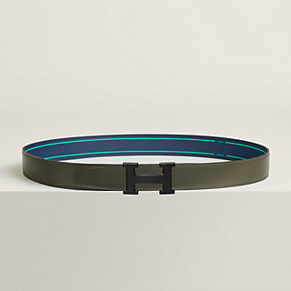 H belt buckle & Contrast reversible leather strap 32 mm | Hermès USA