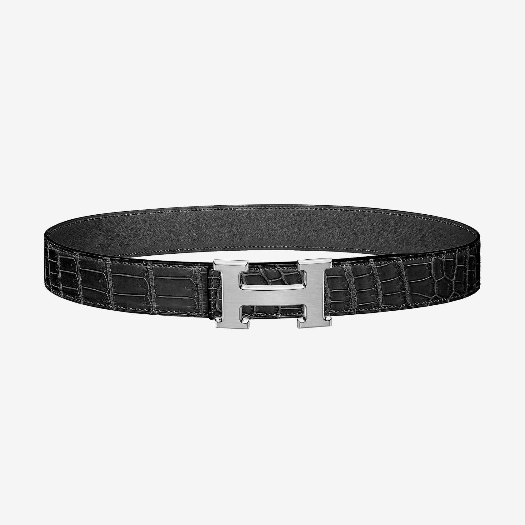 H belt buckle \u0026 Leather strap 32 mm 