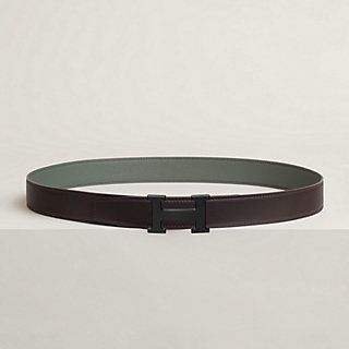 HERMES ブラック ベルト 75 エルメス Hベルト ベルト 75 レザー ブラック×ゴールド ZZ024258