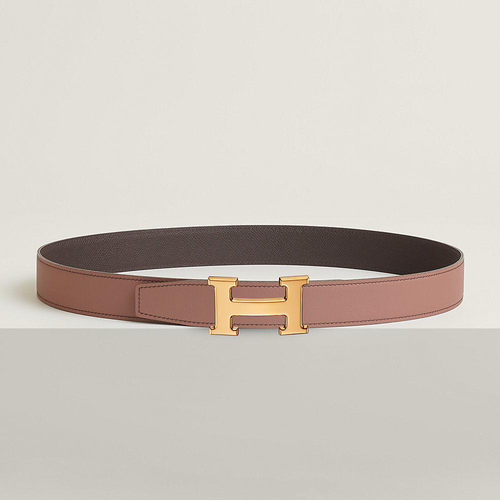 HERMES ベルト ブラウン/バーガンディ H belt buckle & Reversible leather strap 32 mm | Hermès Macau SAR