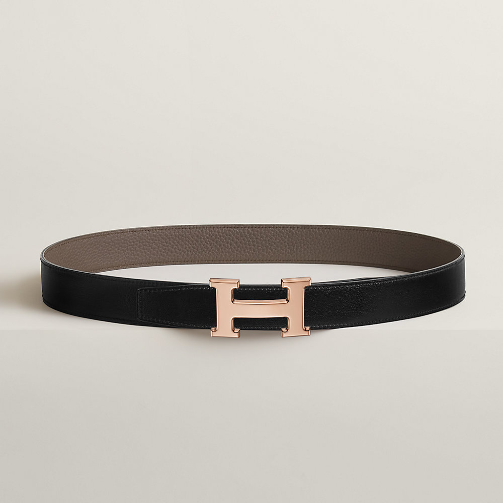 HM OSCAR BELT GOLD BUCKLE & REVERSIBLE HONEY ORANGE LEATHER STRAP 38MM