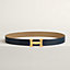 H belt buckle & Reversible leather strap 32 mm, view 1 of 4