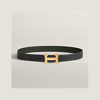 H belt buckle & Leather strap 32 mm