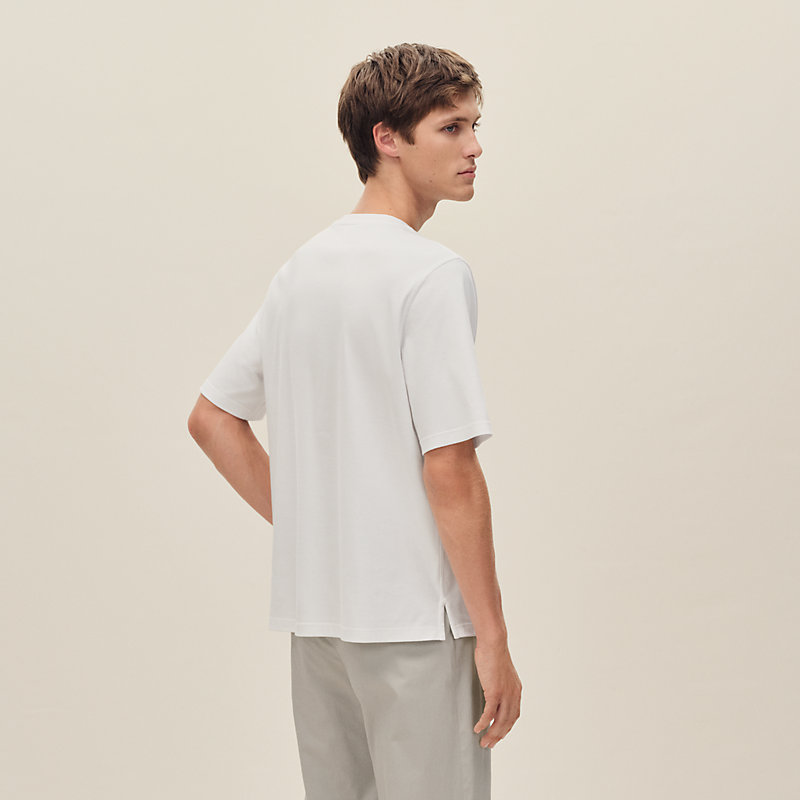 "H'Cheval" t-shirt with leather detail