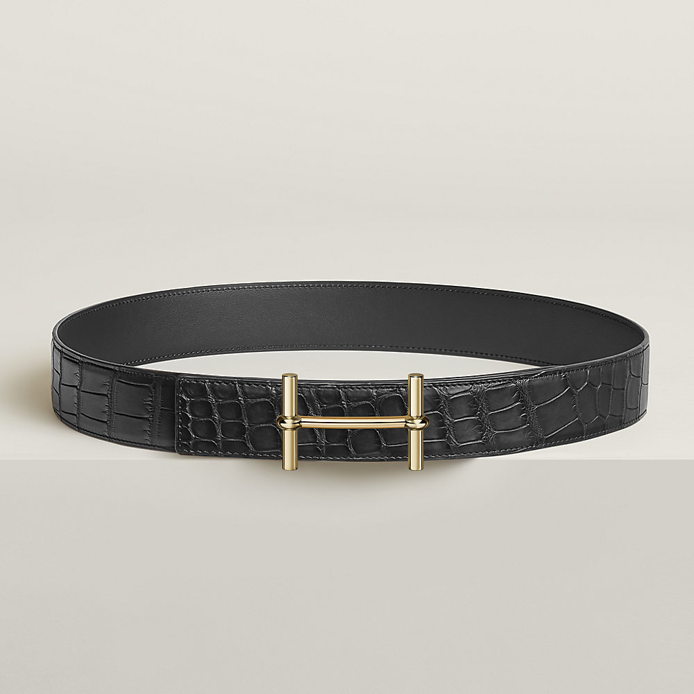 ［美品］HERMES ブラックレザーベルト H字型バックル H d'Ancre belt buckle & Leather strap 38 mm | Hermès USA